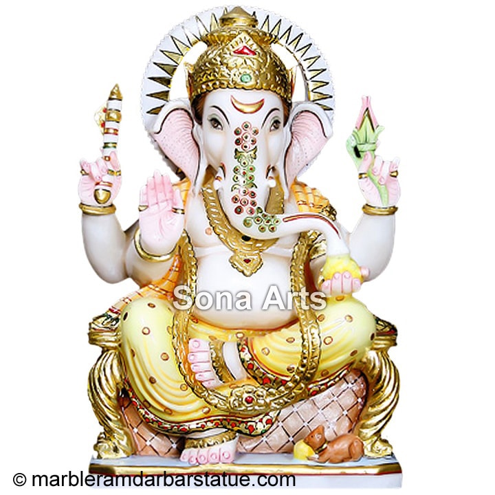 Colorful Marble Ganesha Statue