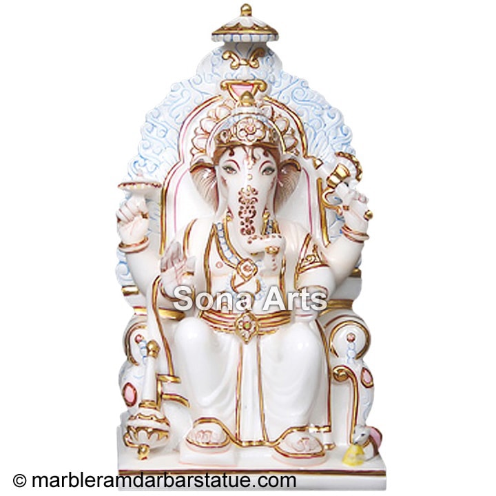 Marble Lalbaugcha Raja Statue