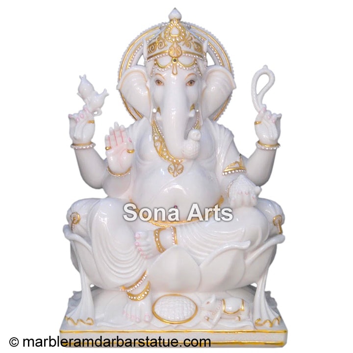 Ganesh White Marble Statues