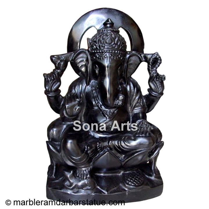 Black stone Ganesha Statue