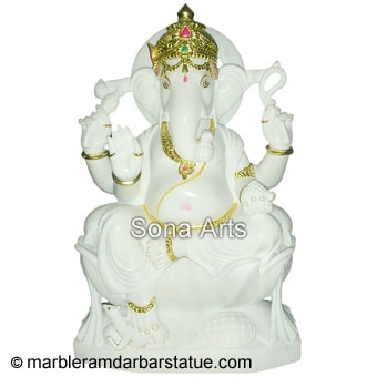 Beautiful Ganesha from Spotless White Marble