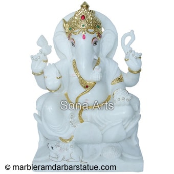 Marble White Ganesh ji Statue