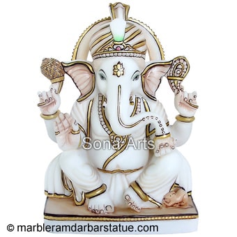 White Marble Ganesha Statue