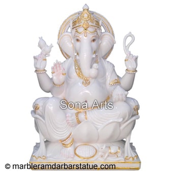 Ganesh White Marble Statues