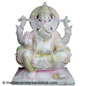 Ganesha White Marble Moorti