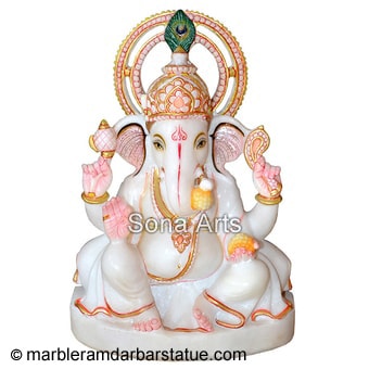 White Marble Ganesh Statue