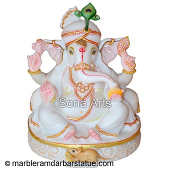 Ganesha White Marble