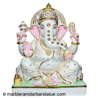 Indian Marble Ganesh Statue