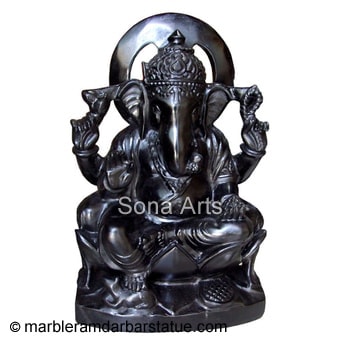 Black stone Ganesha Statue